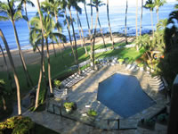 Balcony View Down to the Pool