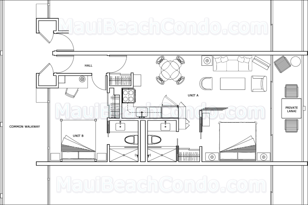 MauiBeachCondo.com – Floorplan Unit #411