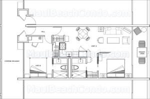 MauiBeachCondo.com – Floorplan Unit #411
